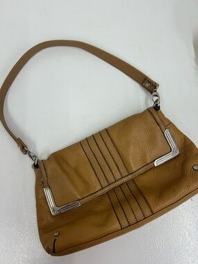 Isaac Mizrahi Honey Brown Leather Shoulder Bag